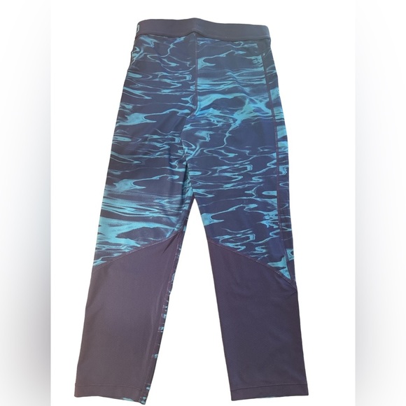 Nike Pro Girls' Capri Leggings Blue Abstract Athletic Training Activewear - Picture 3 of 5